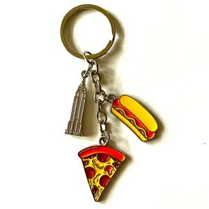 New York City charm keychain key holder with cute NYC bag charms. 🗽🍕🌭